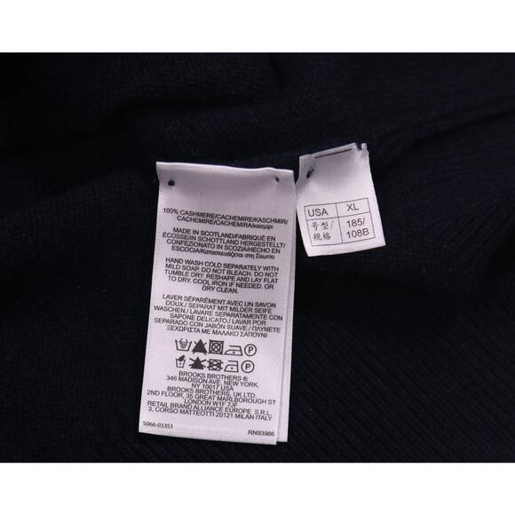 Brooks Brothers 3-Ply Scottish Cashmere Navy Blue Knit Sweater Vest Men's XL - Picture 7 of 7